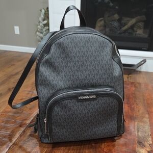 Michael Kors Charcoal Gray Black Backpack